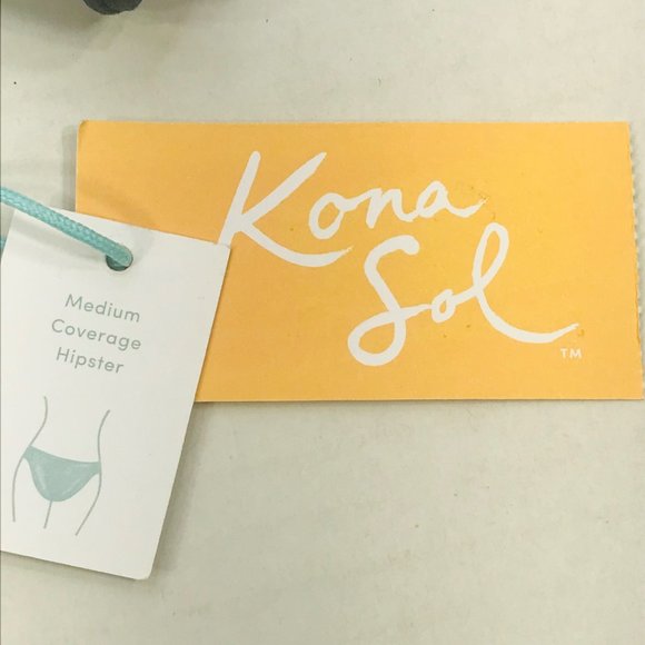 Kona Sol Women's Sz XL 16-18 Medium Coverage Textured Hipster Bikini Swim Bottom - Picture 3 of 9